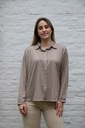 [200693] Blouse Niene nm20 met lange mouwen  - Beige-donkerbruin Detail