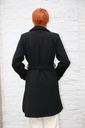 Lange mantel Loet dubbel rij knopen puntkraag - Zwart Detail