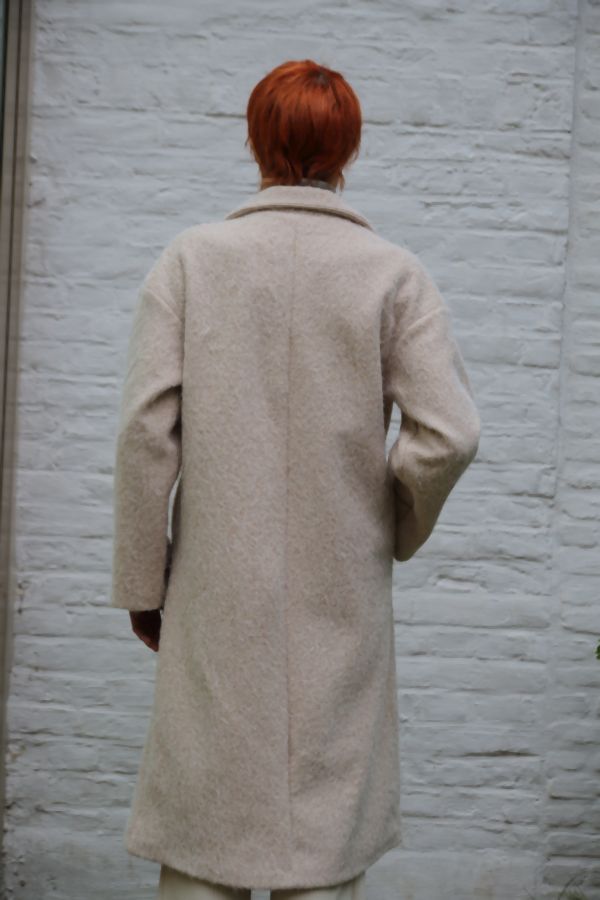 [200682] Jas Leonidas reverskraaag gekookte wol look 2 knopen  - Beige Detail