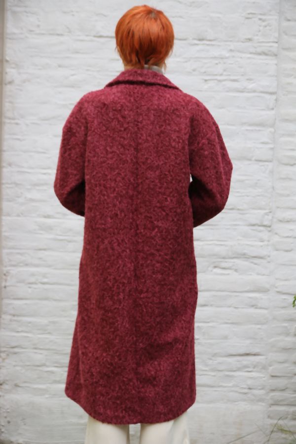 [200682] Jas Leonidas reverskraaag gekookte wol look 2 knopen  - Bordeaux Detail