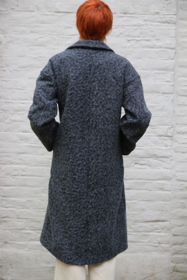 [200682] Jas Leonidas reverskraaag gekookte wol look 2 knopen  - Donkerblauw Detail