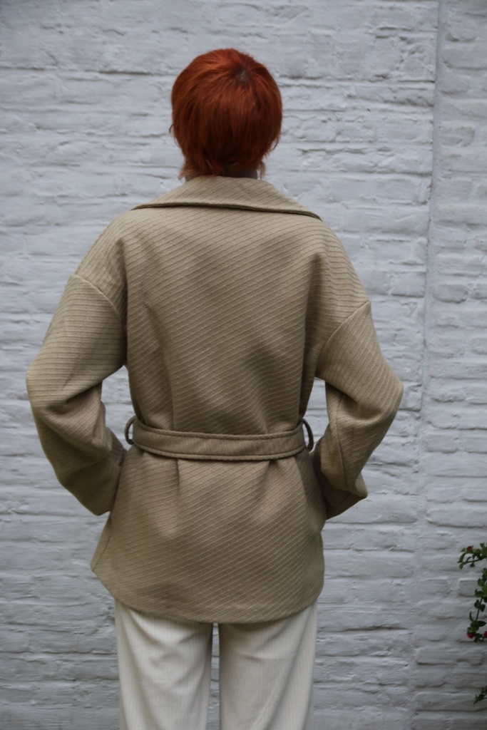 [10017496] Korte jas Lizze 20nm grote puntkraag  - Camel Detail