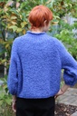 [200662] Pull Nine nm30 in boucléstof 3/4 mouwen ronde hals - Koningsblauw Detail