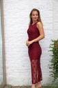 Lace long dress Liyana nm34 skinny - Bordeaux Detail