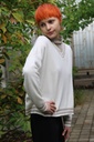 [200758] Tricot pull Nada nm80 v-hals bicolor  - Beige-taupe Detail