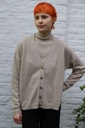 [200759] Cardigan Nicolaas nm80 fijne tricot v-hals knopjes - Beige Detail