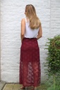 Long lace skirt Lindsay nm34 - Bordeaux Detail