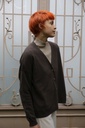 [200759] Cardigan Nicolaas nm80 fijne tricot v-hals knopjes - Donkerbruin Detail