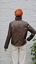[200762] Nicolas korte jacket eco leer ritssluiting - Bruin Detail
