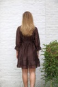 Cocktail dress Leendert nm85 envelope skirt tencel - Bruin Detail