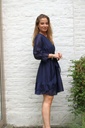 Cocktail dress Leendert nm85 envelope skirt tencel - Donkerblauw Detail