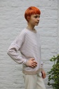 Gestreept truitje Miray met ronde hals nm80 - Beige-wit Detail