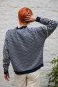 Gestreept truitje Miray met ronde hals nm80 - Donkerblauw-grijs Detail