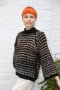 Pull Millie met doorgeweven golfpatroon nm46 - Zwart-bruin Detail