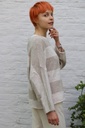 Gestreepte trui Meis nm26 - Beige-wolwit Detail