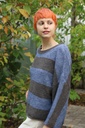 Gestreepte trui Meis nm26 - Indigo-bruin Detail
