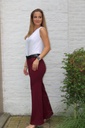 [10017251] Pants Lizz nm68 high waist wide leg - Bordeaux Detail