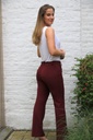 [10017252] Gabardine pants Leyla nm22 elephant leg - Bordeaux Detail