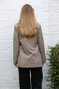 Gabardine waistcoat Lexi nm22 reverskraag - Taupe Detail