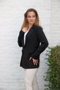 Gabardine waistcoat Lexi nm22 reverskraag - Zwart Detail