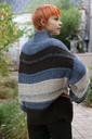 [200853] pull Nabil nm26 gestreept opstaande kraag  - Jeansblauw-bruin-grijs Detail