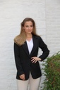 Gabardine waistcoat Lexi nm22 reverskraag - Zwart Detail