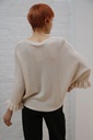 [200859] Tricot pull Nadim nm25 v-hals vleermuismouw  - Beige Detail