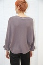 [200859] Tricot pull Nadim nm25 v-hals vleermuismouw  - Donkertaupe Detail
