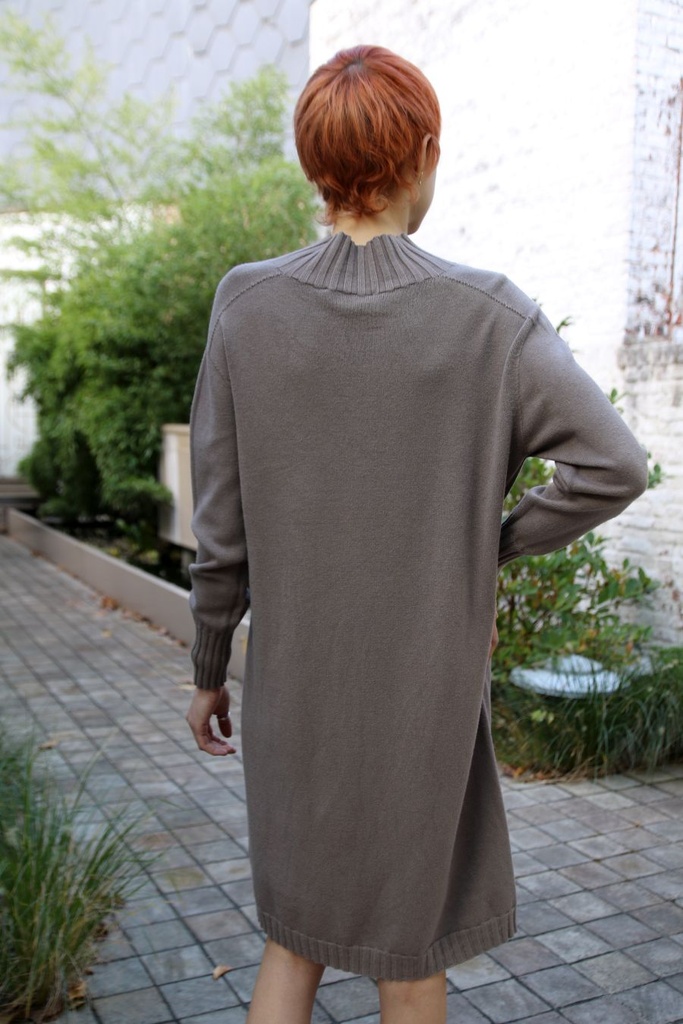 [200865] Tricot kleed Nove nm50 opstaande kraag  - Taupe Detail