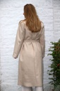 Jas Lianne nm100 grote puntkraag dubbel rij knopen - Beige Detail