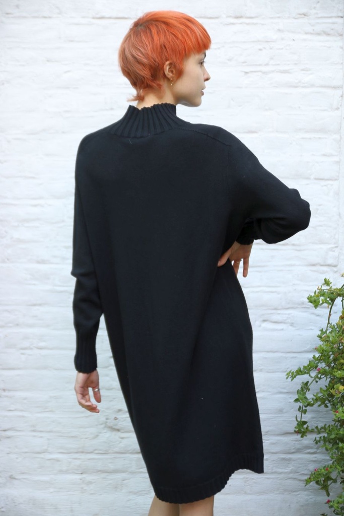 [200865] Tricot kleed Nove nm50 opstaande kraag  - Zwart Detail