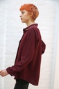 [200872] Blouse Naomy overhemdkraag glitterborduur  - Bordeaux Detail