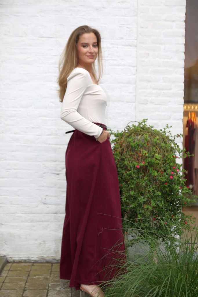Broek Madelief brede pijp nm100 - Amarena Detail