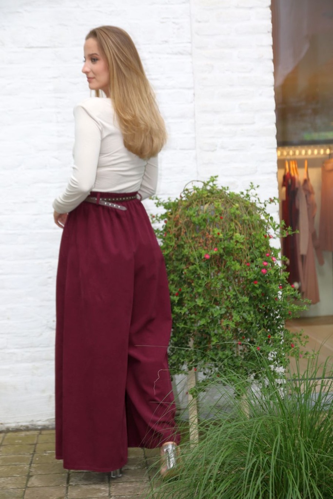Broek Madelief brede pijp nm100 - Amarena Detail