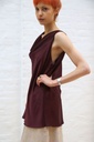 [200882] Tank top Nessa satijn drapage kraag  - Bordeaux Detail