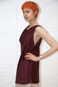 [200882] Tank top Nessa satijn drapage kraag  - Bordeaux Detail