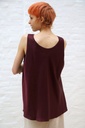 [200882] Tank top Nessa satijn drapage kraag  - Bordeaux Detail