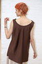 [200882] Tank top Nessa satijn drapage kraag  - Bruin Detail