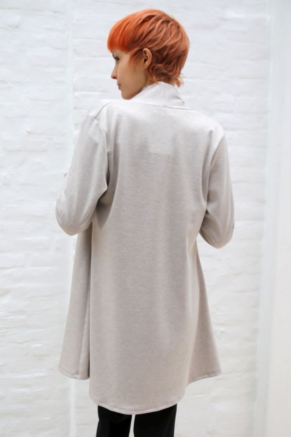 [200886] Cardigan Nik nm32 jersey net boven de knie - Beige Detail