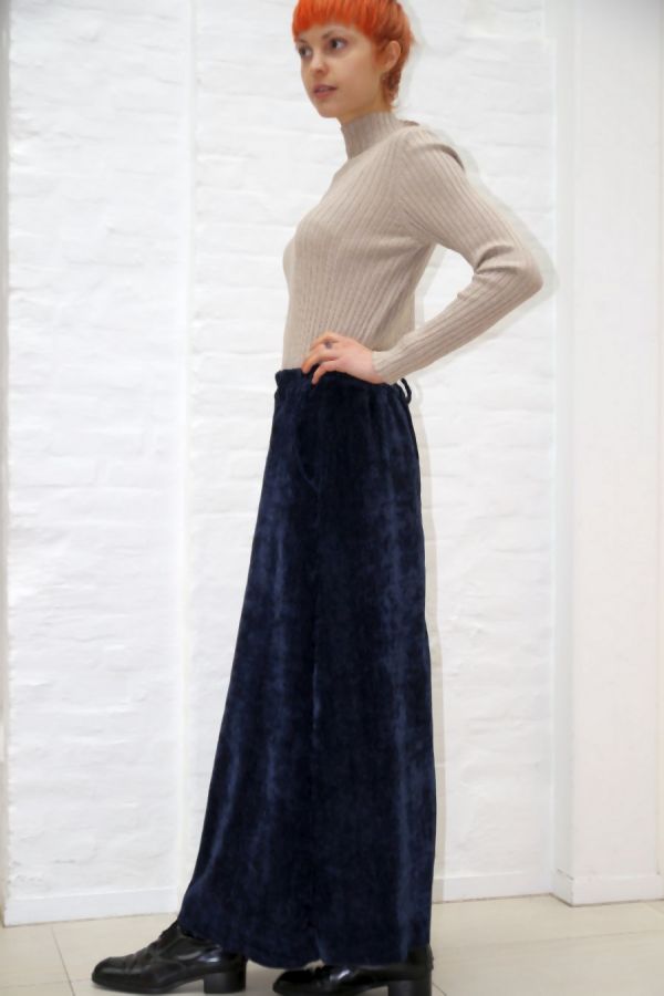 [200887] Rok Nasim glamy velours split achterkant - Donkerblauw Detail