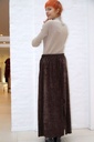 [200887] Rok Nasim glamy velours split achterkant - Donkerbruin Detail