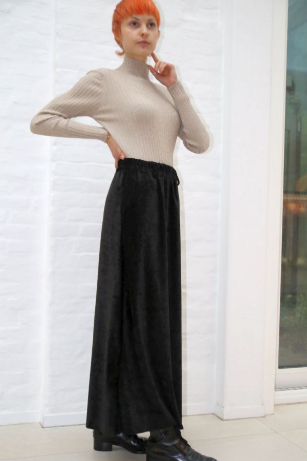 [200887] Rok Nasim glamy velours split achterkant - Zwart Detail