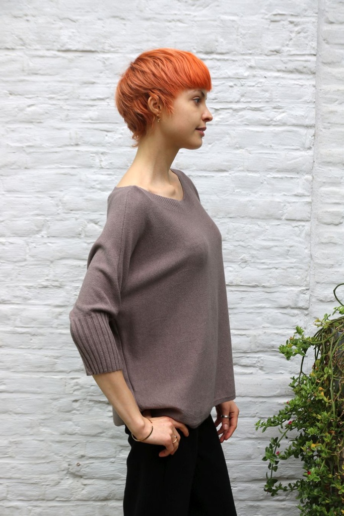 [10017282] Pull Mart 3/4e mouw nm50 boot - Taupe Detail