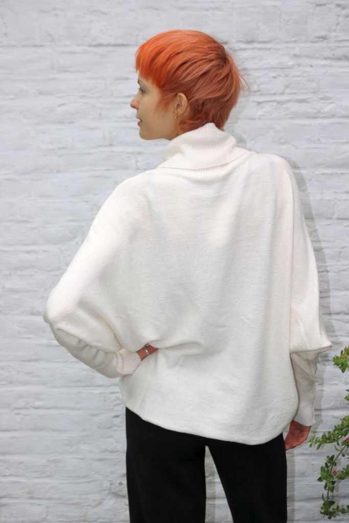 [200687] Tricot pull Novi nm60 met opstaande kraag - Wit Detail