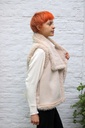 Suede gilet Micah met ecopels details - Beige Detail