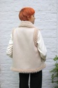Suede gilet Micah met ecopels details - Beige Detail