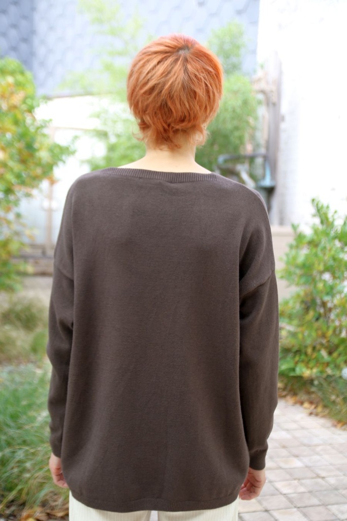 Pull Pieter nm 50 v-hals lange mouw geribd zacht - Bruin Detail