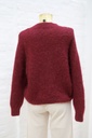 Pull Pippa nm55 zacht geribde kraag alpaca en mohair - Bordeaux Detail