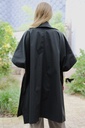 [10017320] Trench Leonie puntkraag  - Zwart Detail