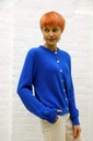 [10017280] Cardigan Lieuwe nm25 ronde hals 25 procent super fijne alpaga - Koningsblauw Detail